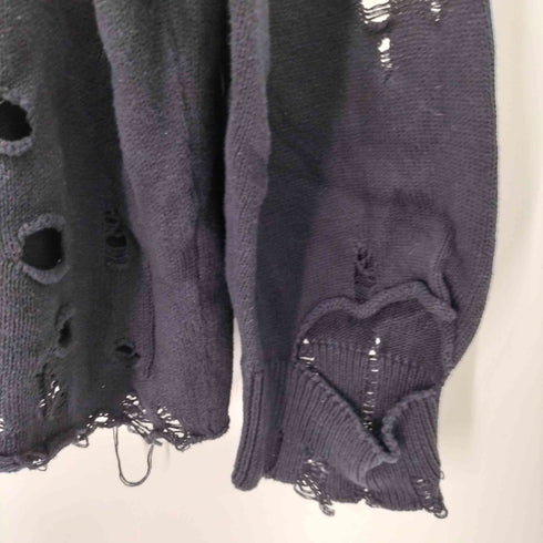 ザラ ZARA ダメージ加工クルーネックニット メンズ JPN:M