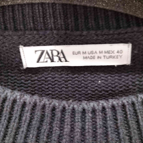 ザラ ZARA ダメージ加工クルーネックニット メンズ JPN:M