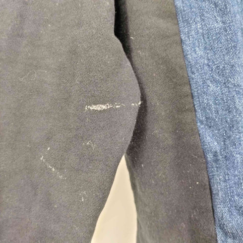 ディーゼル DIESEL スターパッチ スウェットシャツ デニム切替 裏起毛 ビッグスター スウェット メンズ import:M