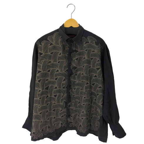 ネメス NEMETH 縄総柄 L/S リネンシャツ メンズ import:S