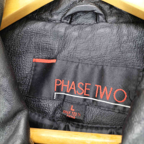 PHASE TWO 裏地キルティングシングルリアルレザージャケット メンズ JPN:L