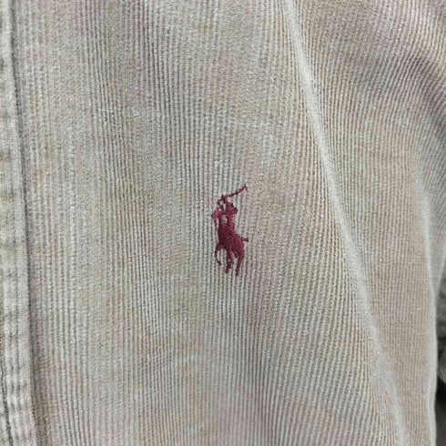 ポロラルフローレン POLO RALPH LAUREN 80S 緑タグ フロントポニー刺繍 BD コーデュロイ L/S シャツ メンズ 16