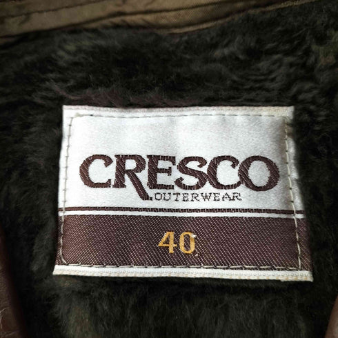 CRESCO ボアライナー付 レザーハーフコート メンズ 40