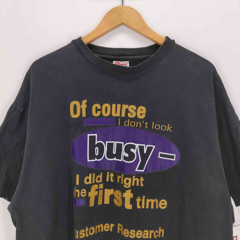 ヘインズ Hanes 企業ロゴ ラバープリントTシャツ メンズ import:XL