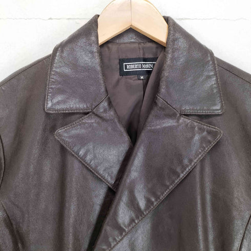 ROBERTO MASSINI レザートレントコート メンズ M