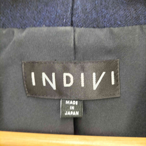 インディヴィ INDIVI ウールノーカラージャケットセットアップ レディース