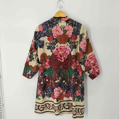AMARPHIE 花柄ビジューデザインノーカラーコート レディース