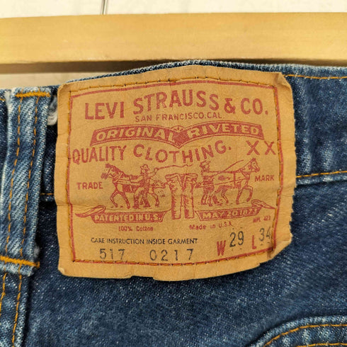 リーバイス Levis 80s 82年11月製 MADE IN USA 517-0217 ブーツカットデニムパンツ ボタン裏650 黒カン メンズ 29x34