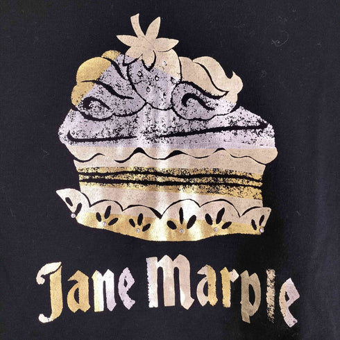 Jane Marple メタリックプリント ロングTシャツ ショートケーキ ラインストーン レディース JPN:M