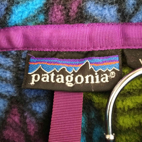 パタゴニア patagonia USA製 SYNCHILLA SNAP-T リーフ柄 シンチラ スナップT ハーフジップ フリース メンズ import:L