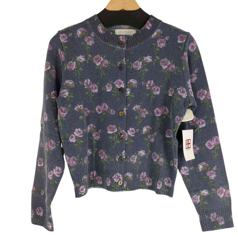 Jane Marple 薔薇柄 クルーネックカーディガン レディース JPN:M