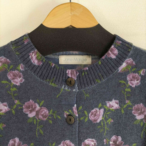 Jane Marple 薔薇柄 クルーネックカーディガン レディース JPN:M