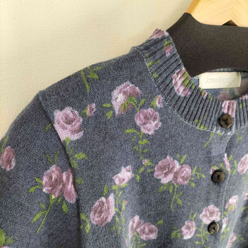 Jane Marple 薔薇柄 クルーネックカーディガン レディース JPN:M
