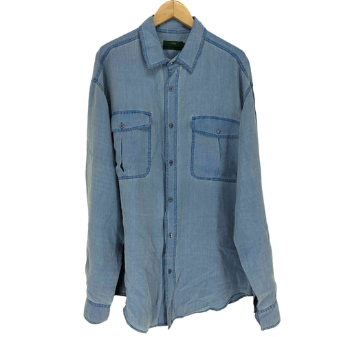 レコパン LES COPAINS MADE IN ITALY ウォッシュ加工 シルクL/S シャツ メンズ 17