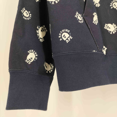 アベイシングエイプ A BATHING APE COLLEGE FULL ZIP HOODIE カレッジ エイプヘッド 総柄 モノグラム フルジップ パーカー 蓄光 Grow In The Dark メンズ JPN:L
