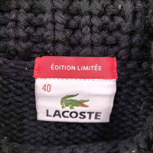 ラコステ LACOSTE ワニ刺繍 ウール混 アクリルタートルネックセーター レディース