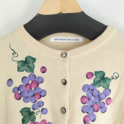 ジェーンマープルドンルサロン Jane Marple Dans Le Salon 20AW Angora Yarn Grape Embroidery Cardigan アンゴラヤーン grape embroideryカーディガン レディース JPN:M