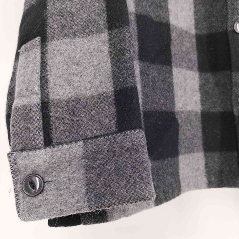 アベイシングエイプ A BATHING APE FLANNEL MOUNTAIN SPORTS バッファローチェック フランネル マウンテン ウール シャツ ジャケット ネコ目ボタン メンズ JPN:L