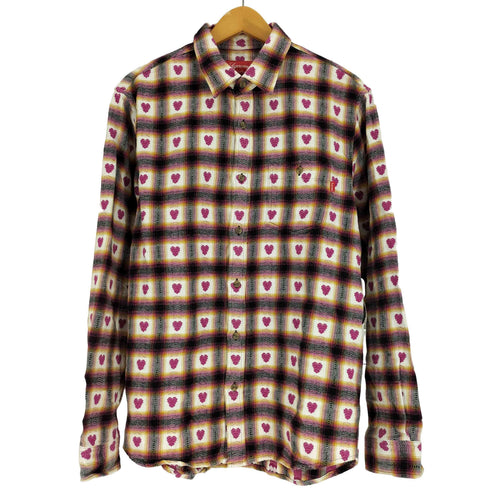 シュプリーム Supreme 16SS Hearts Plaid Flannel Shirt ハート プレイド フランネル シャツ メンズ import:M