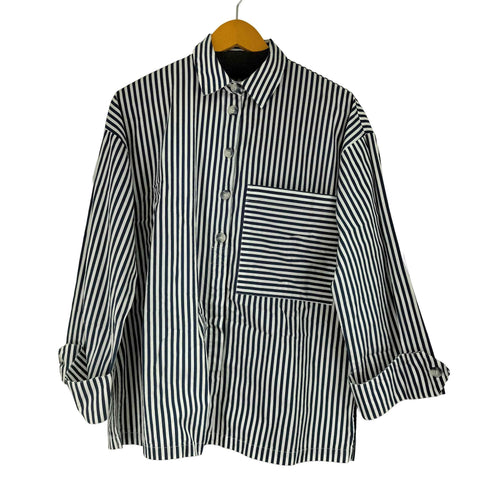 ザラ ZARA ストライプ L/S シャツジャケット レディース import:XS