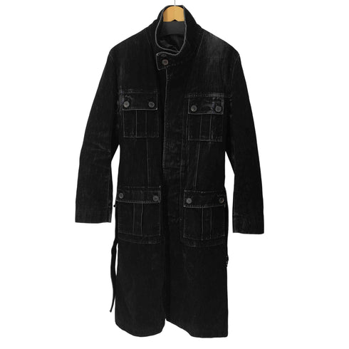 ザラ ZARA フロッキー加工スタンドカラー比翼コート メンズ import:L