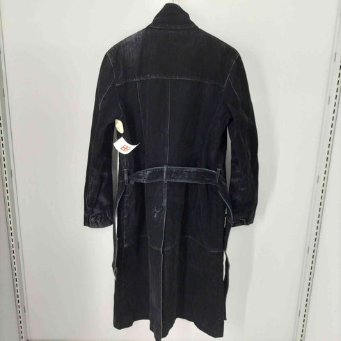 ザラ ZARA フロッキー加工スタンドカラー比翼コート メンズ import:L