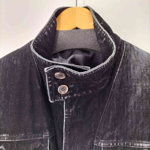 ザラ ZARA フロッキー加工スタンドカラー比翼コート メンズ import:L