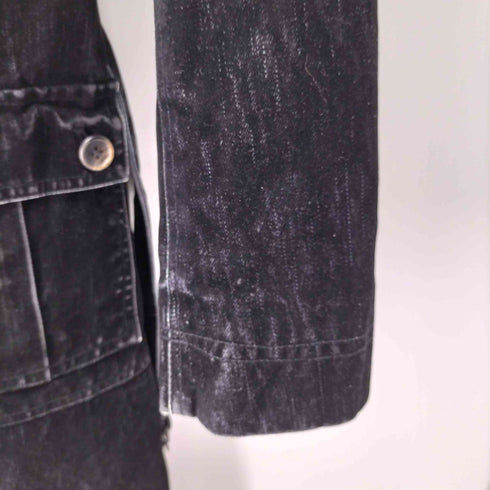 ザラ ZARA フロッキー加工スタンドカラー比翼コート メンズ import:L