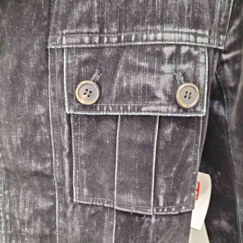 ザラ ZARA フロッキー加工スタンドカラー比翼コート メンズ import:L