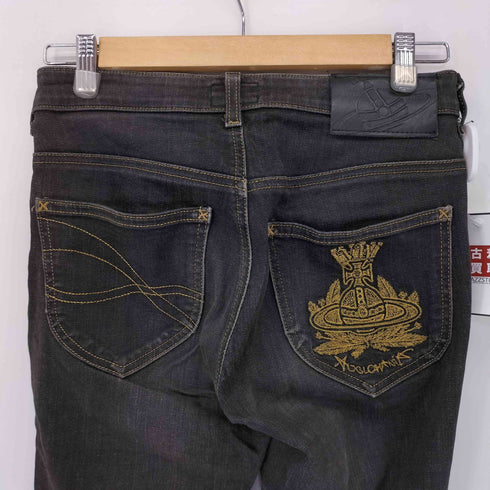 ヴィヴィアンウエストウッド Vivienne Westwood バックオーブ刺繍 スキニーデニムパンツ レディース W27 L33