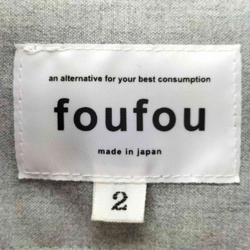 フーフー FOUFOU サイドオープンカラーシャツ メンズ 2