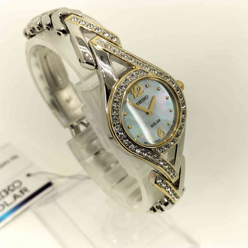 セイコー SEIKO ANALOG DRESS WATCH V115-0AP0 スワロフスキーダイヤ ソーラー 腕時計 レディース