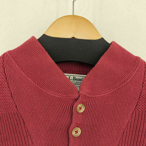エルエルビーン L.L.Bean 80-90s MADE IN USA ヘンリーネックコットンニット メンズ import:M