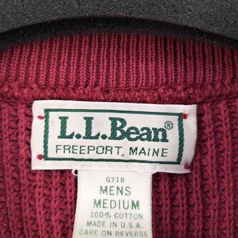 エルエルビーン L.L.Bean 80-90s MADE IN USA ヘンリーネックコットンニット メンズ import:M