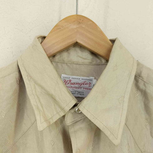 ラングラー Wrangler MADE IN USA コットンポリ ウエスタンシャツ LONG TAILS 襟芯 メンズ 16 1/2-36