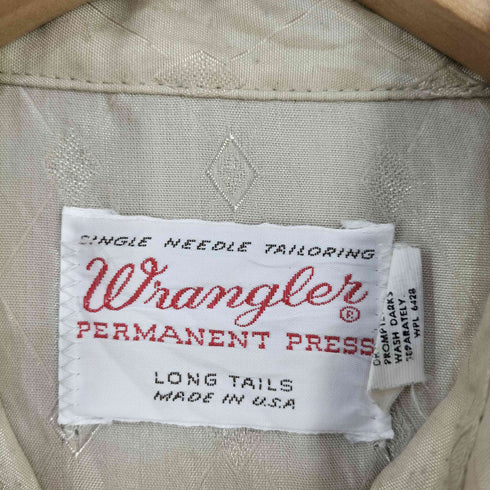 ラングラー Wrangler MADE IN USA コットンポリ ウエスタンシャツ LONG TAILS 襟芯 メンズ 16 1/2-36