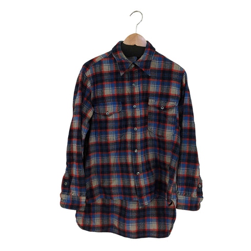 ペンドルトン PENDLETON 70s MADE IN USA 両フラップポケット ウールチェックネルシャツ PURE VIRGIN WOOL メンズ 16 1/2