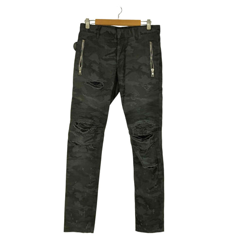 バルマン BALMAIN ダメージ加工 スキニー バイカーパンツ メンズ 29