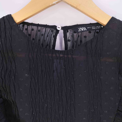 ザラ ZARA ドット柄 フリルブラウス レディース import:L