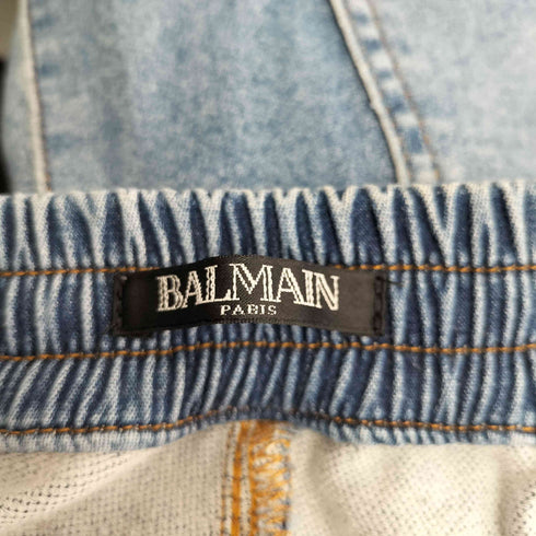 バルマン BALMAIN クラッシュ加工 バイカー デニムパンツ メンズ JPN:S
