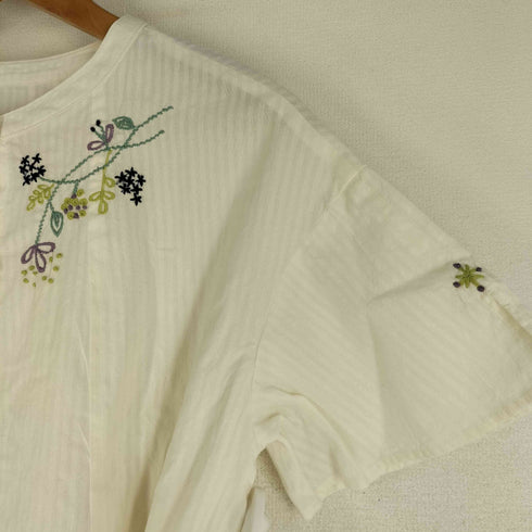 ホコモモラ Jocomomola 24ss ドビー フラワー刺繍チュニックブラウス レディース 40