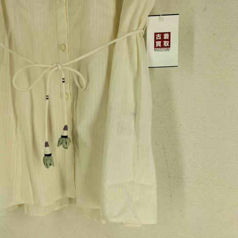 ホコモモラ Jocomomola 24ss ドビー フラワー刺繍チュニックブラウス レディース 40