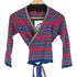 オゾンコミュニティー OZONE COMMYUNITY 90-00s Y2K パイル地 ボーダーマルチカラー ラップ変形カーディガン レディース