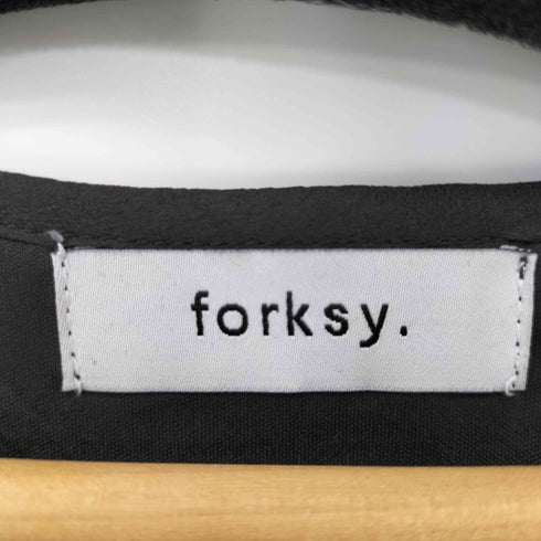 forksy. フラワーモチーフシアーバルーンスリーブワンピース レディース FREE