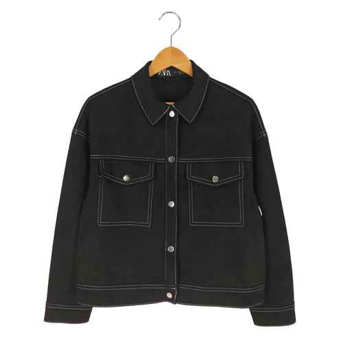 ザラ ZARA ステッチデザイン フェイクスエード トラックジャケット レディース import:XS