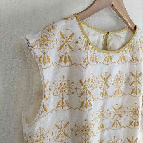 IKI(イキ) chambre de charme 総柄 刺繍ノースリーブワンピース レディース FREE