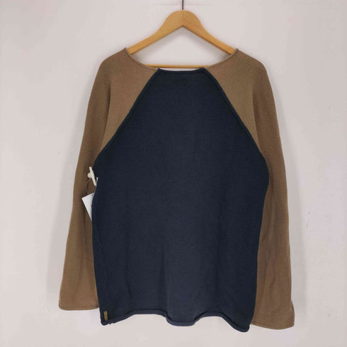 アルマーニジーンズ ARMANI JEANS OLD ITALY製 バイカラー ラグランコットンニット メンズ import:L