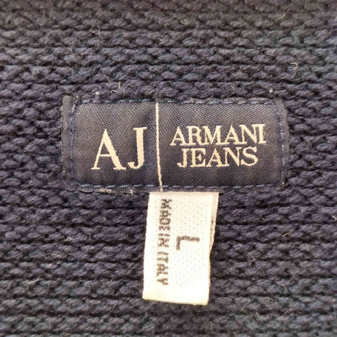 アルマーニジーンズ ARMANI JEANS OLD ITALY製 バイカラー ラグランコットンニット メンズ import:L