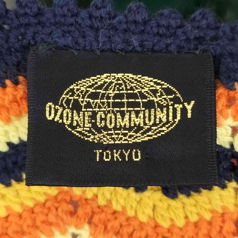 オゾンコミュニティー OZONE COMMYUNITY 90-00s マルチカラーボーダー 装飾クロシェカーディガン レディース
