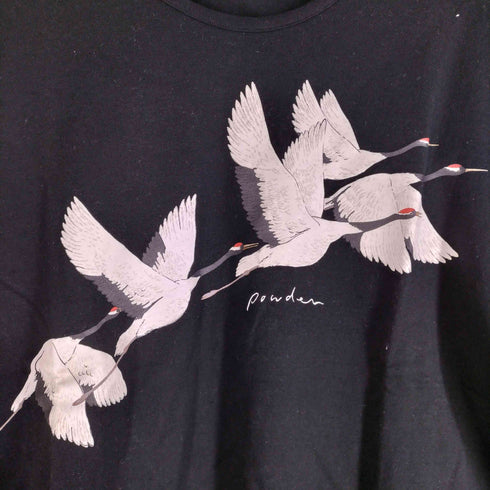 パウダー powder 鶴プリント ロングスリーブTシャツ レディース